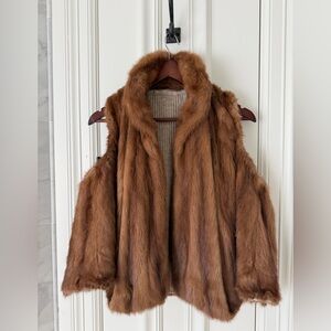 Vintage Mink & Knit Fur Vest | Cinnamon Brown | Luxury Layering